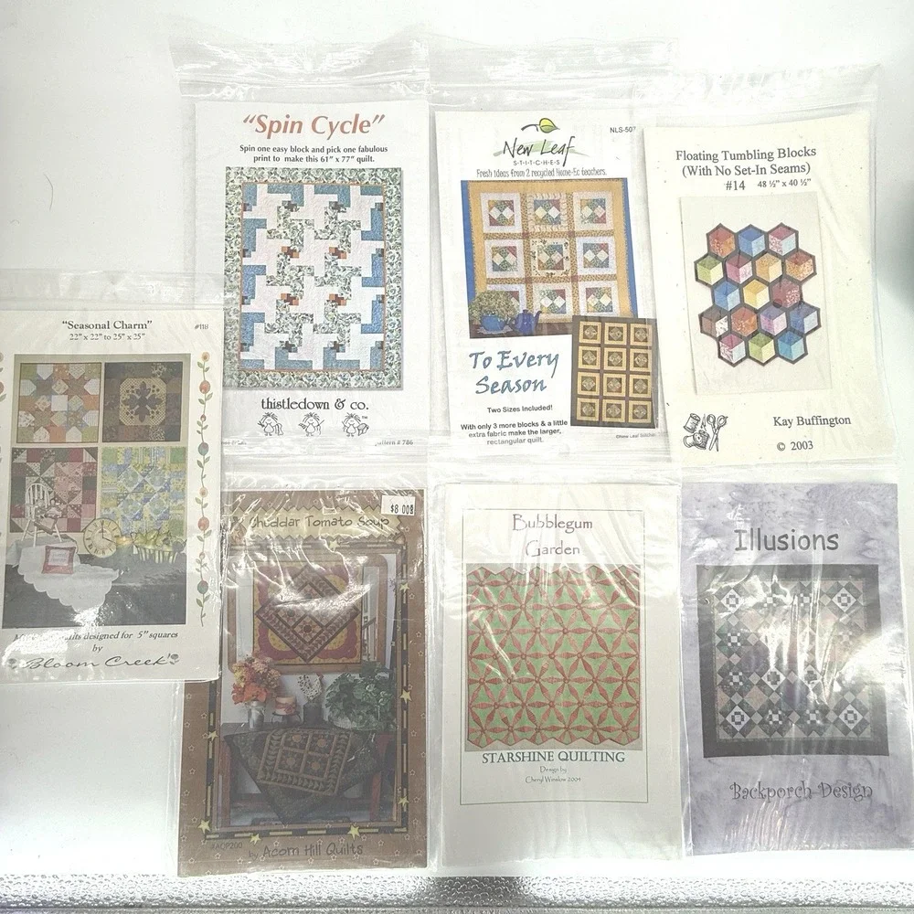 Lot of 7 Crafts Patterns QUILTING Quilts Vintage‎ Unused Mix